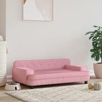 Hundeseng 90x53x30 cm velour lyserød