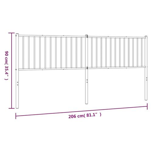 Sengegavl 200 cm metal sort