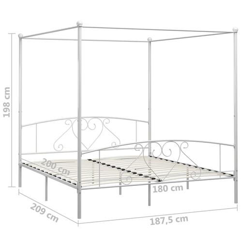 Sengestel til himmelseng 180 x 200 cm metal hvid