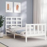Sengeramme uden madras 100x200 cm massivt fyrretræ hvid