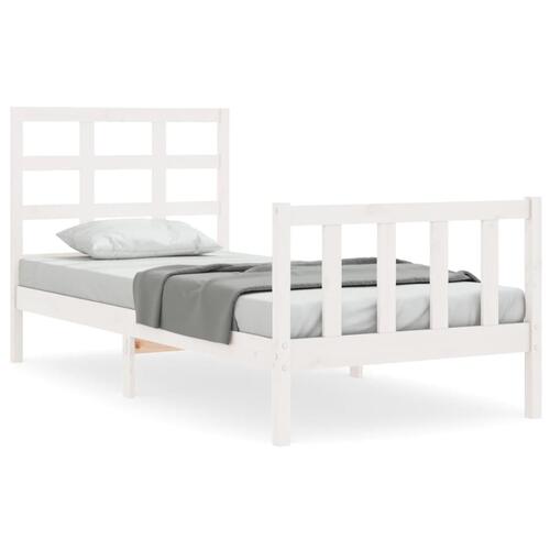 Sengeramme uden madras 100x200 cm massivt fyrretræ hvid
