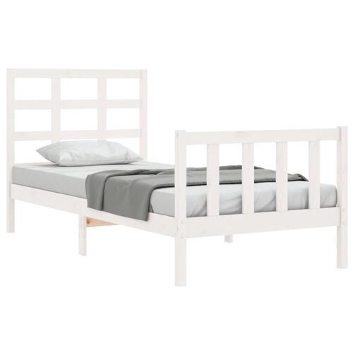 Sengeramme uden madras 100x200 cm massivt fyrretræ hvid