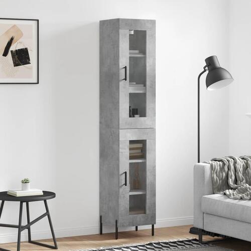 Skab 34,5x34x180 cm konstrueret træ betongrå