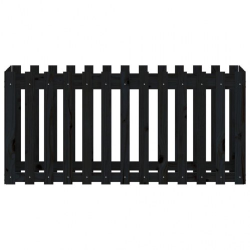 Højbed i massivt fyrretræ med stakitdesign 150×50×70 cm - sort