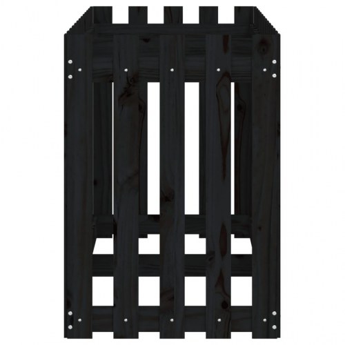 Højbed i massivt fyrretræ med stakitdesign 150×50×70 cm - sort