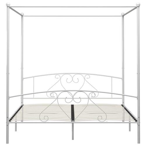 Sengestel til himmelseng 200 x 200 cm metal hvid