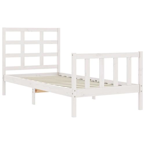 Sengeramme uden madras 100x200 cm massivt fyrretræ hvid