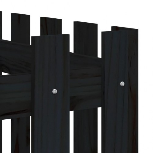 Højbed i massivt fyrretræ med stakitdesign 150×50×70 cm - sort