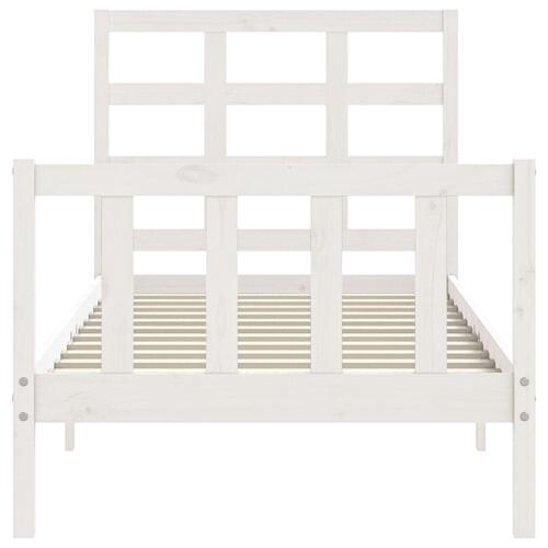Sengeramme uden madras 100x200 cm massivt fyrretræ hvid