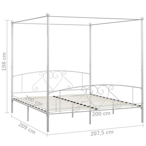 Sengestel til himmelseng 200 x 200 cm metal hvid