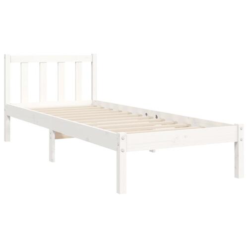 Sengeramme uden madras 100x200 cm massivt fyrretræ hvid
