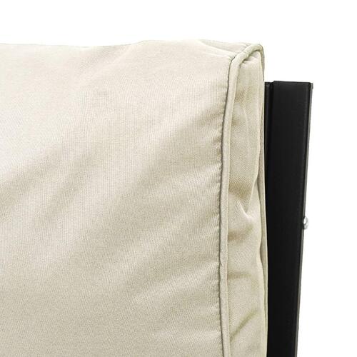 Havestole 2 stk. med sandfarvede hynder 62x75x79 cm stål