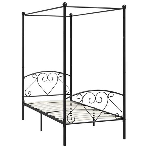 Sengestel til himmelseng 90 x 200 cm metal sort