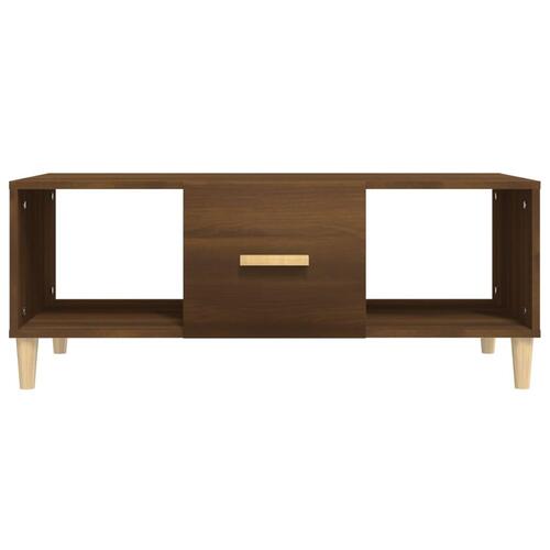 Sofabord 102x50x40 cm konstrueret træ brun egetræsfarve
