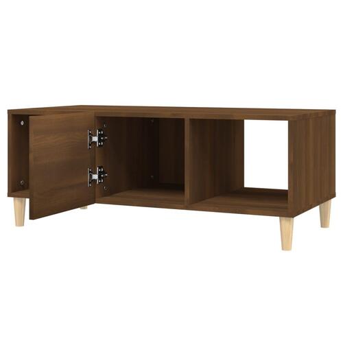 Sofabord 102x50x40 cm konstrueret træ brun egetræsfarve
