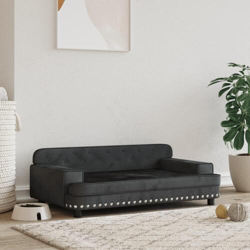Hundeseng 90x53x30 cm velour sort