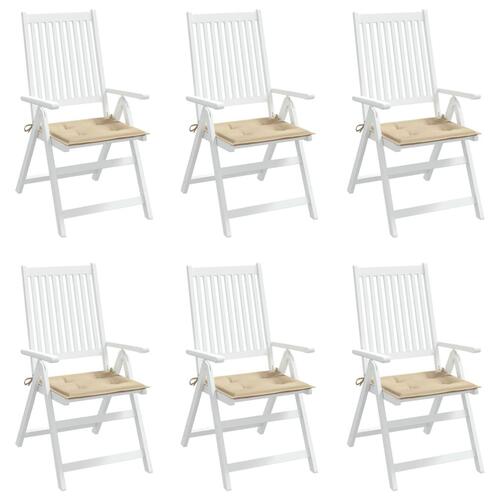 Hynder til havestol 6 stk. 40x40x3 cm oxfordstof beige