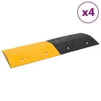 Vejbump 4 stk. 97x32,5x4 cm gummi gul og sort