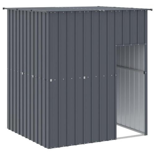 Hundehus med tag 165x153x181 cm galvaniseret stål antracitgrå