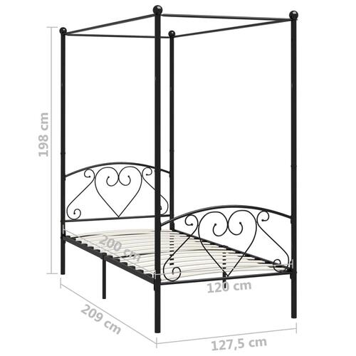 Sengestel til himmelseng 120 x 200 cm metal sort
