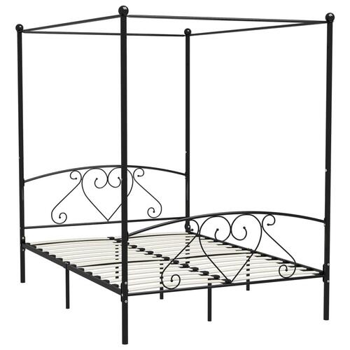 Sengestel til himmelseng 140 x 200 cm metal sort