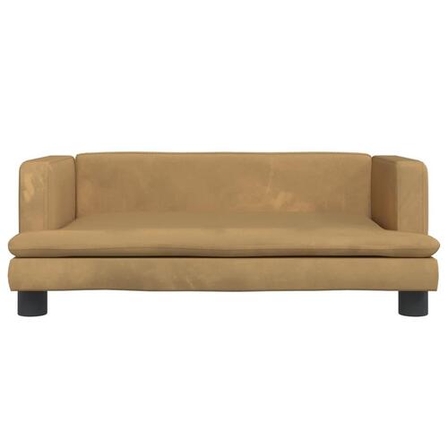 Sofa til børn 80x45x30 cm velour brun