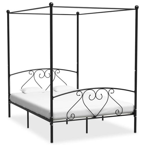 Sengestel til himmelseng 160 x 200 cm metal sort