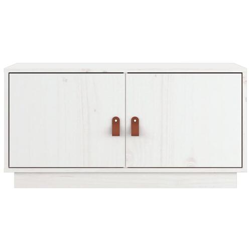 Tv-bord 80x34x40 cm massivt fyrretræ hvid