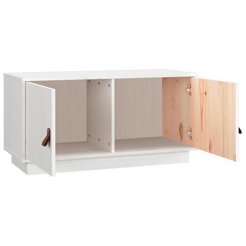 Tv-bord 80x34x40 cm massivt fyrretræ hvid