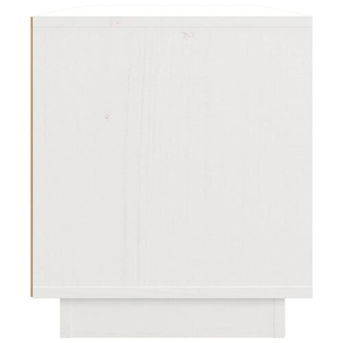 Tv-bord 80x34x40 cm massivt fyrretræ hvid