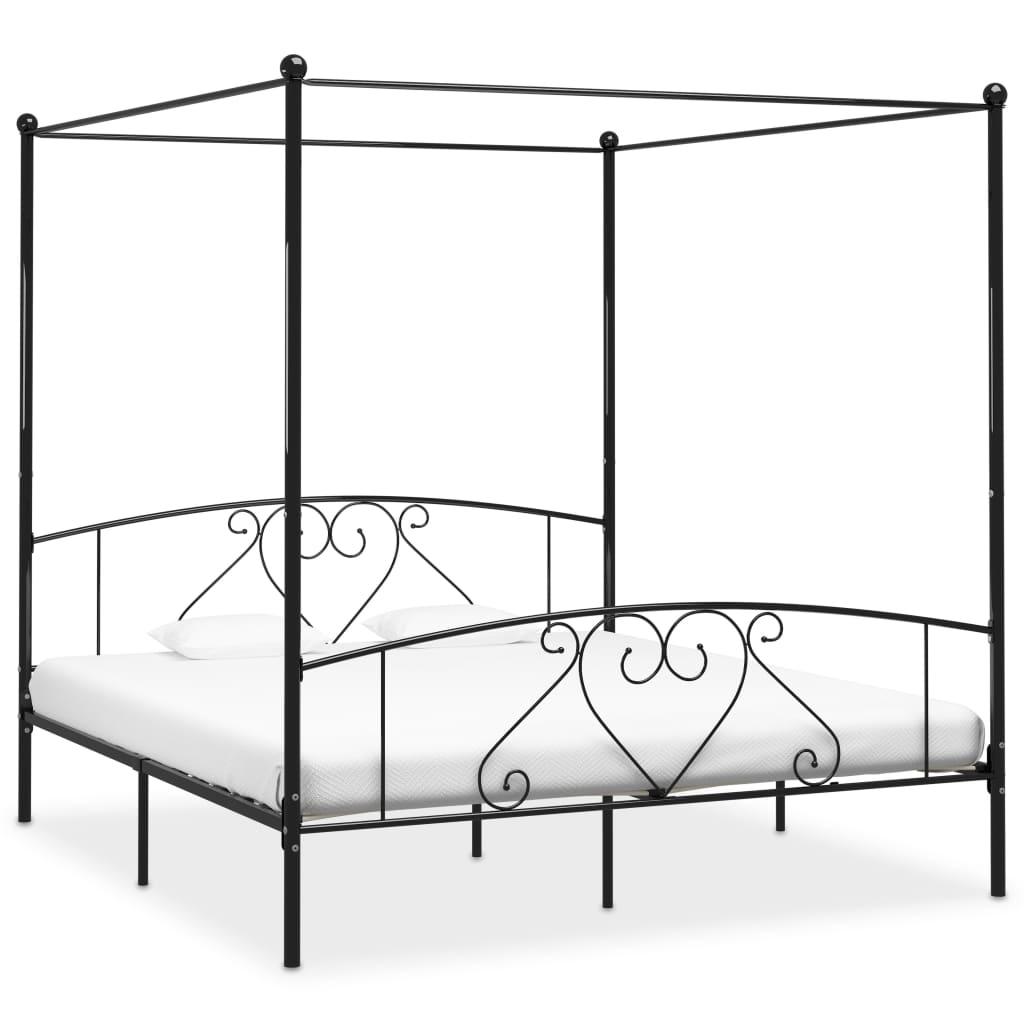 Sengestel til himmelseng 180 x 200 cm metal sort