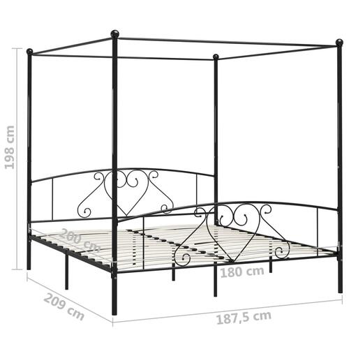 Sengestel til himmelseng 180 x 200 cm metal sort