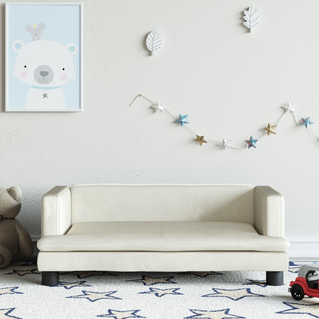 Sofa til børn 80x45x30 cm velour cremefarvet