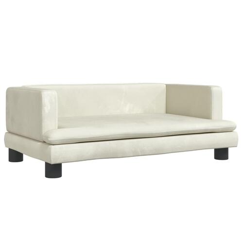 Sofa til børn 80x45x30 cm velour cremefarvet