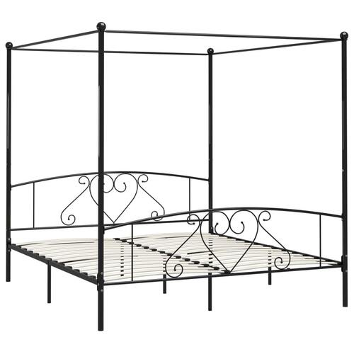 Sengestel til himmelseng 200 x 200 cm metal sort