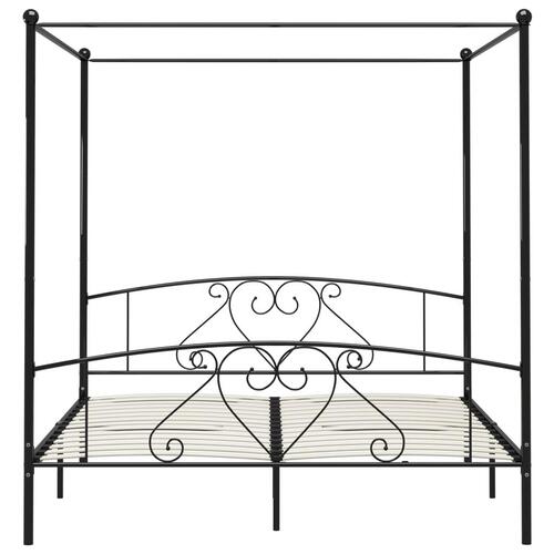 Sengestel til himmelseng 200 x 200 cm metal sort