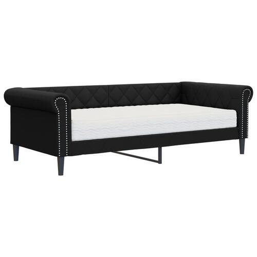 Daybed med madras 90x200 cm kunstlæder sort