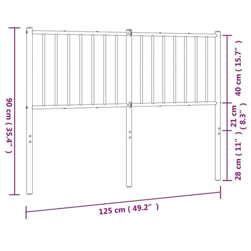 Sengegavl 120 cm metal sort