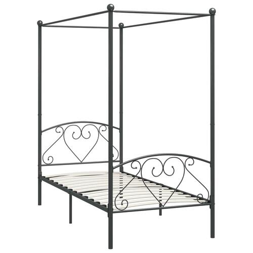 Sengestel til himmelseng 90 x 200 cm metal grå