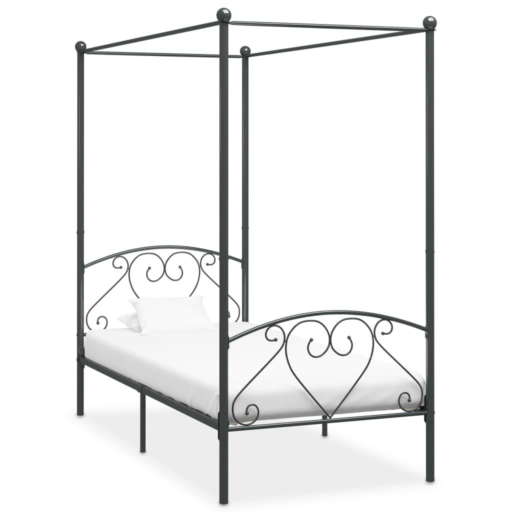 Sengestel til himmelseng 120 x 200 cm metal grå
