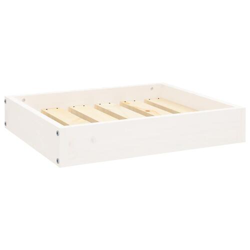 Hundeseng 51,5x44x9 cm massivt fyrretræ hvid