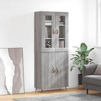 Højskab 69,5x34x180 cm konstrueret træ grå sonoma-eg