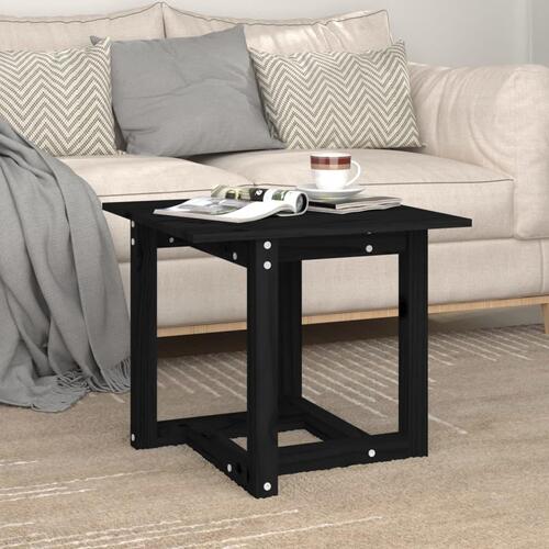 Sofabord 50x50x45 cm massivt fyrretræ sort