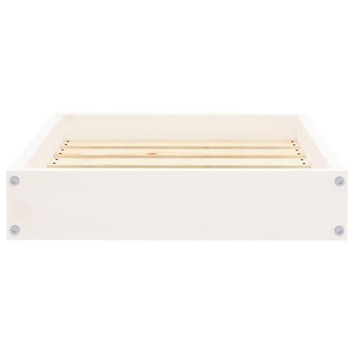 Hundeseng 51,5x44x9 cm massivt fyrretræ hvid