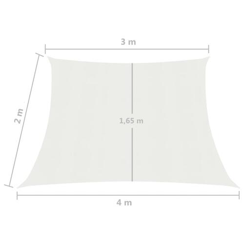 Solsejl 160 g/m² 3/4x2 m HDPE hvid