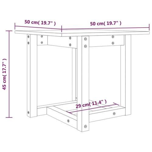 Sofabord 50x50x45 cm massivt fyrretræ sort