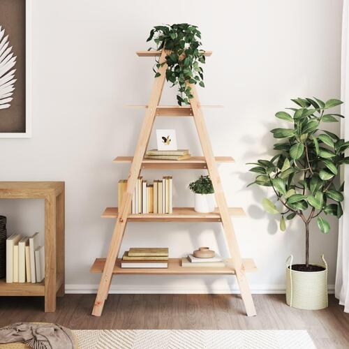 A-formet reol med 5 hylder 110x40x180,5 cm massivt fyrretræ