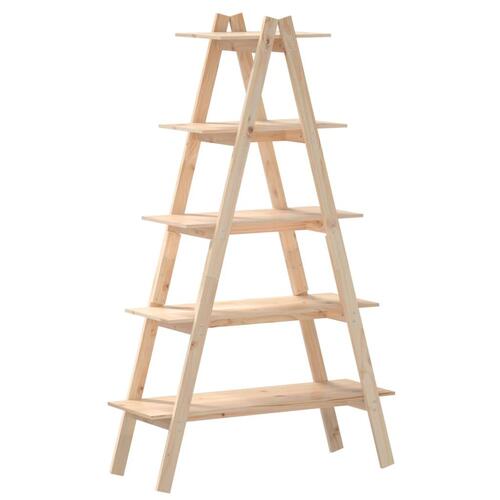 A-formet reol med 5 hylder 110x40x180,5 cm massivt fyrretræ