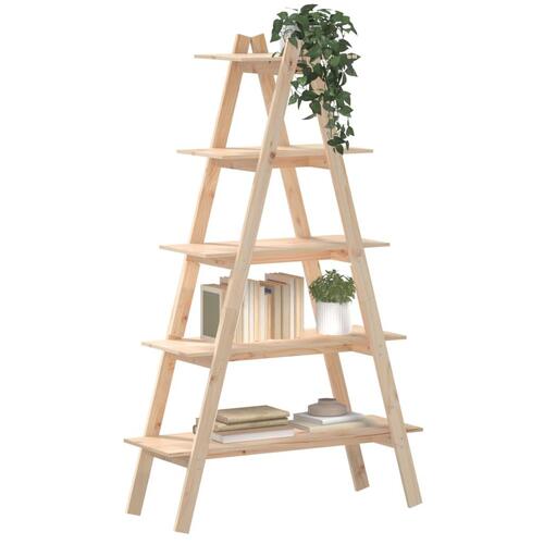 A-formet reol med 5 hylder 110x40x180,5 cm massivt fyrretræ