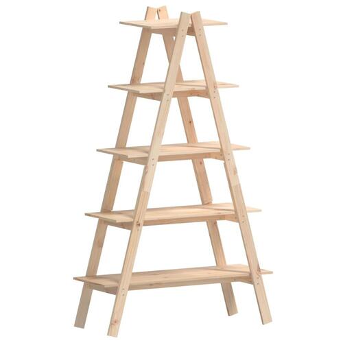 A-formet reol med 5 hylder 110x40x180,5 cm massivt fyrretræ
